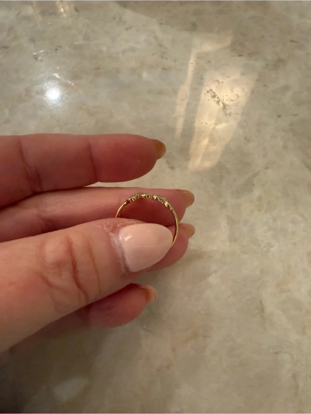 Sydney Evan Two-Tone Gold & Diamond Double Heart Ring